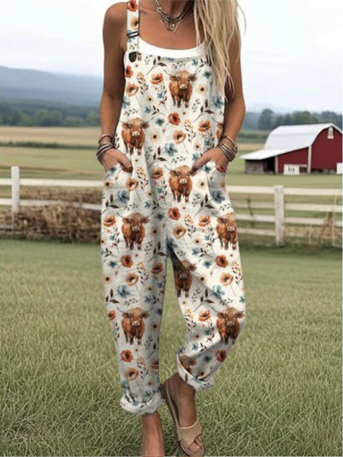 Clover | Highland Cow Jumpsuit