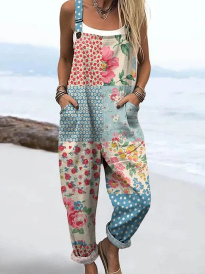 Elara | Vintage Patch Jumpsuit