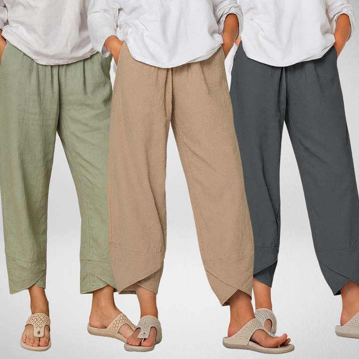Bryndis - Summer Cotton Linen Wide Leg Pants