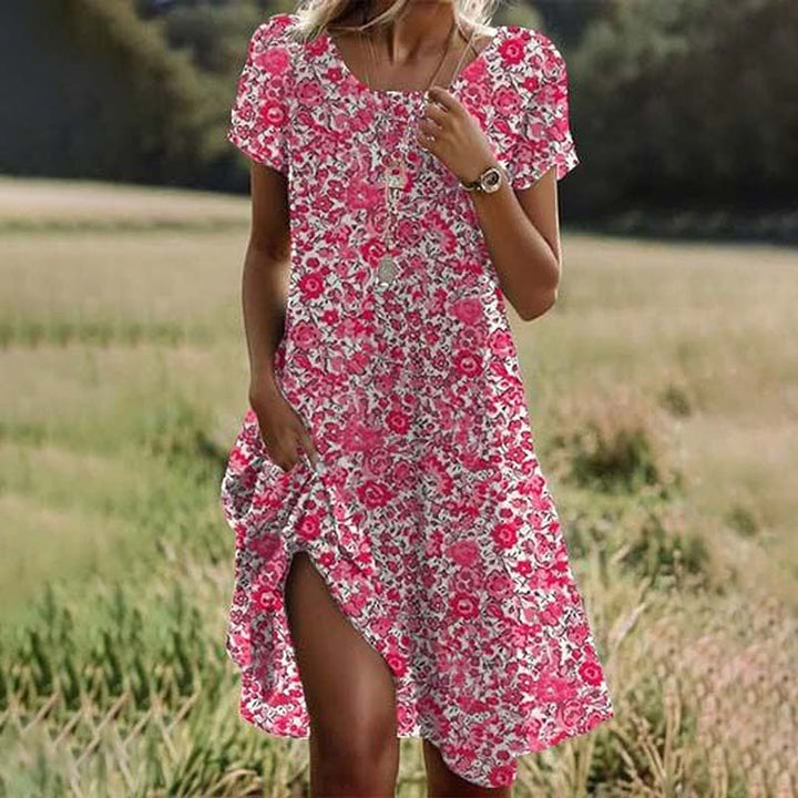 Rosamund™ | Pink Floral Swing Dress