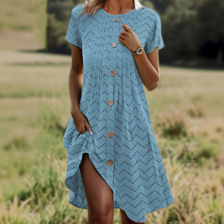 Skyla™ | Soft Blue Button-Down Dress