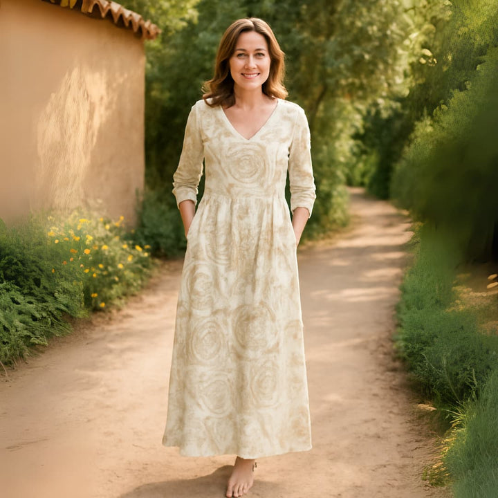 Lustrous - Golden Bloom Tummy Coverage Dress