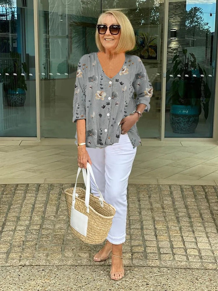 Anora – Elegant Floral Blouse