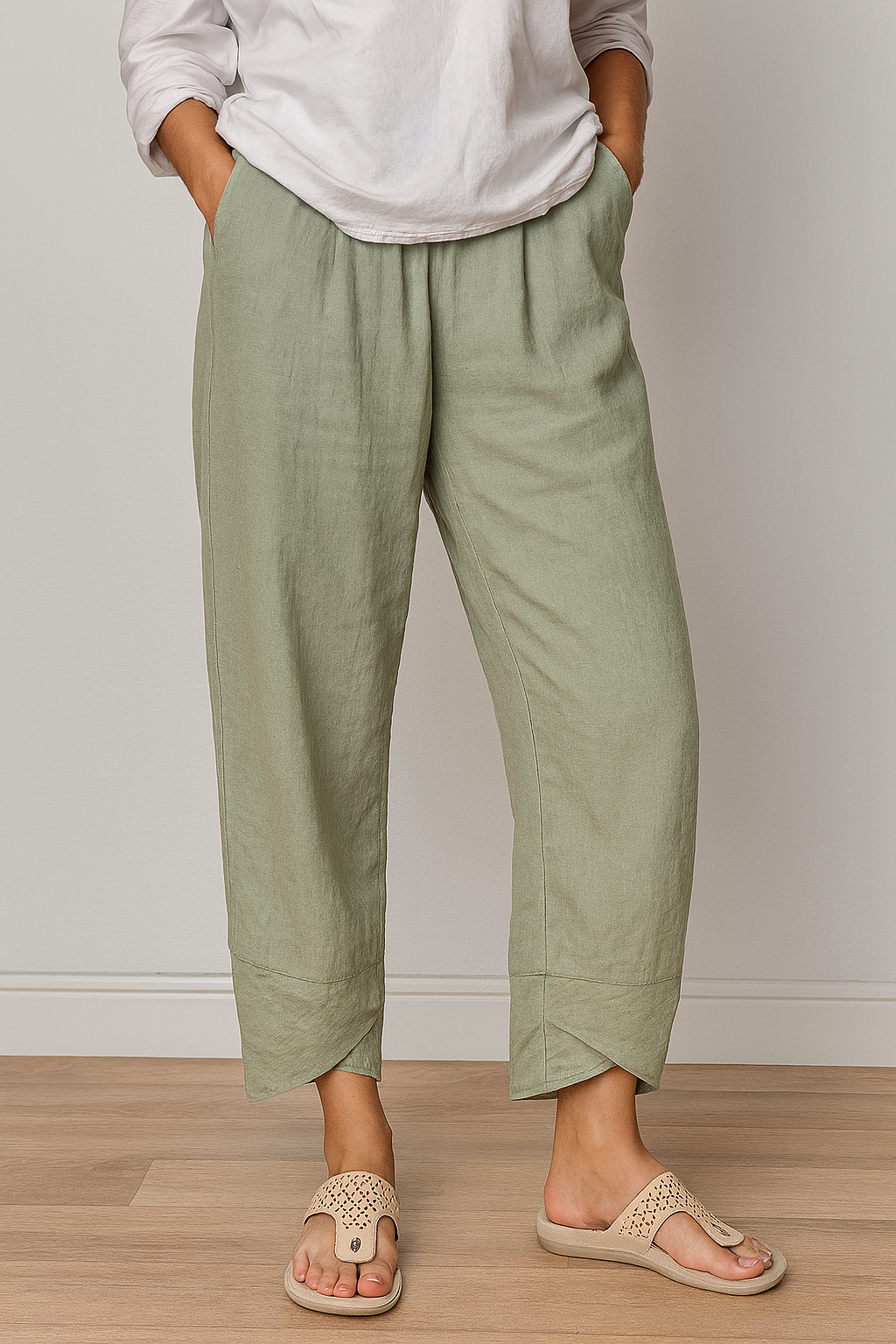 Bryndis - Summer Cotton Linen Wide Leg Pants