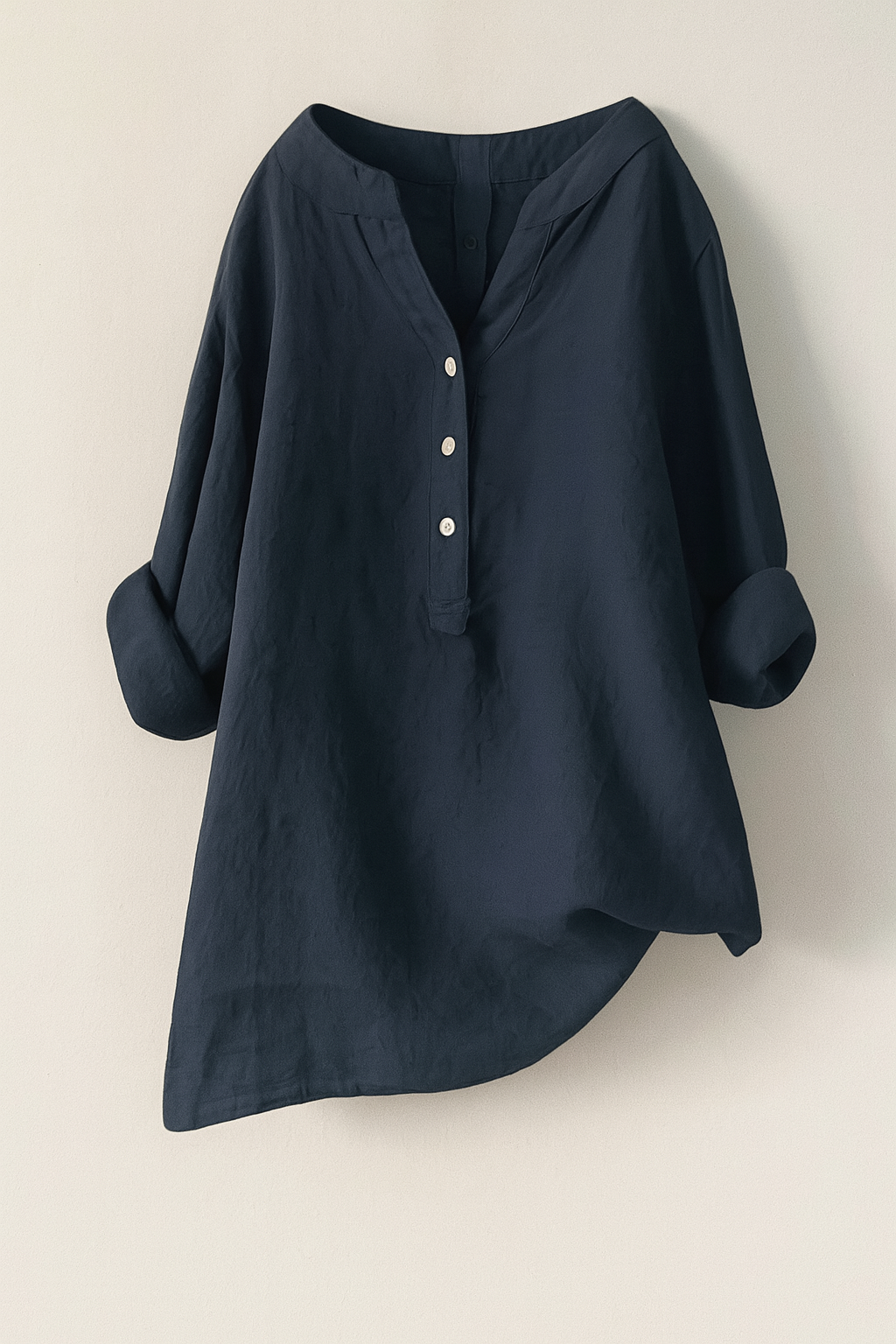Solara Button-Front Linen Shirt
