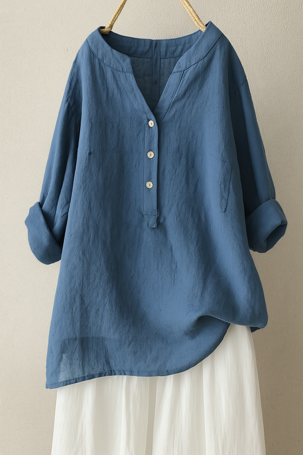 Solara Button-Front Linen Shirt