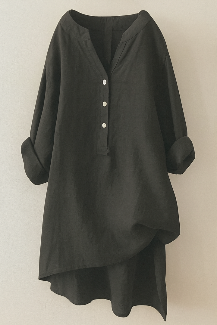 Solara Button-Front Linen Shirt