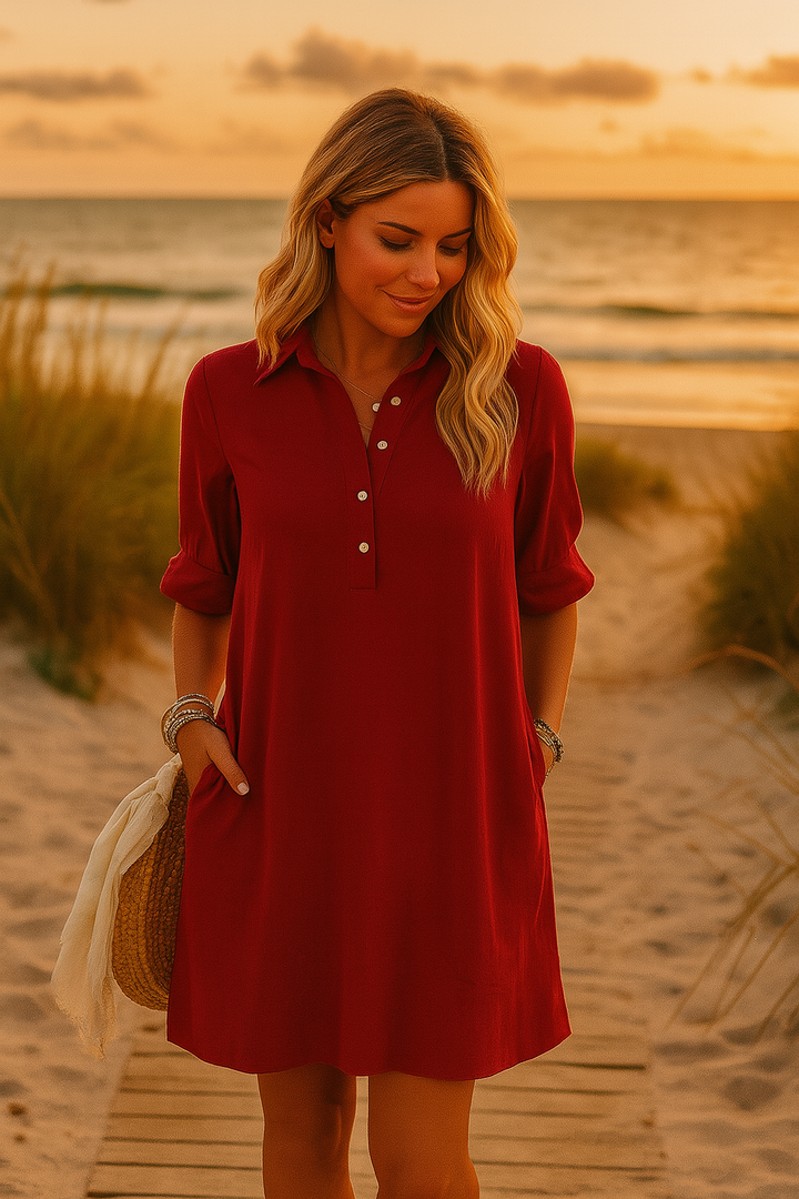 FRANCHESCA™ - Casual Button Down Shirt Dress