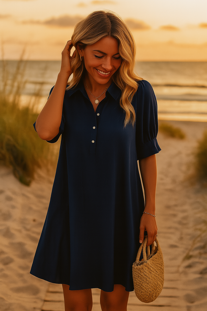 FRANCHESCA™ - Casual Button Down Shirt Dress
