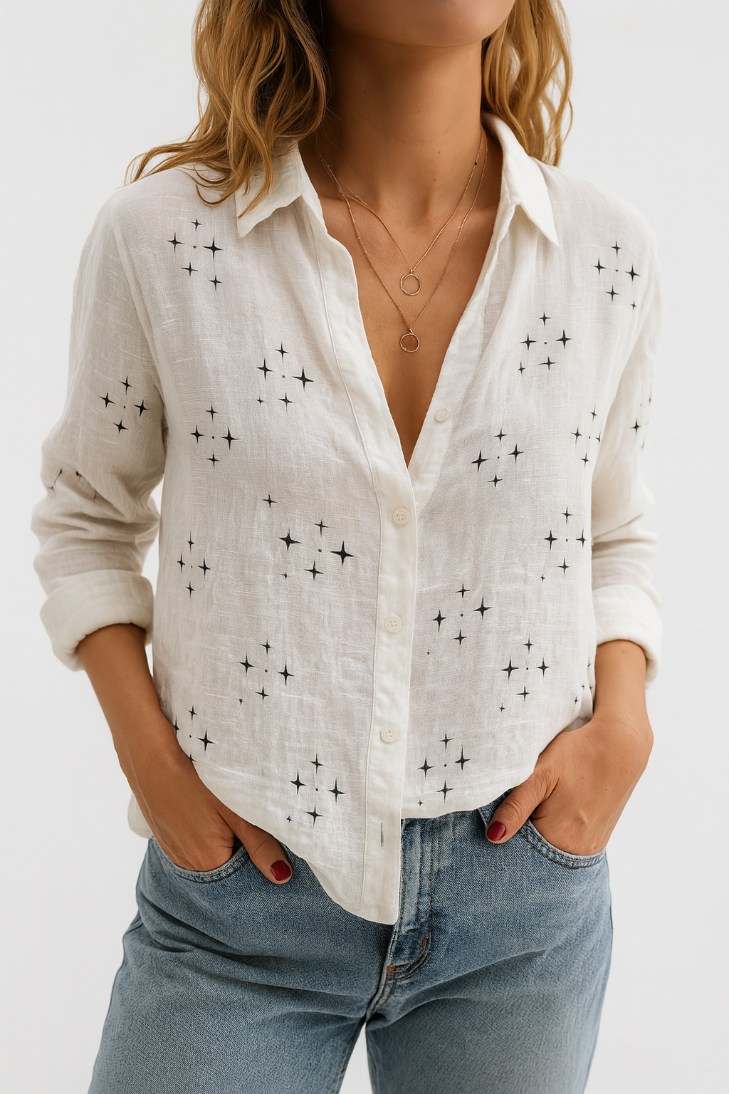 SANDRA™ – Classic Printed Blouse