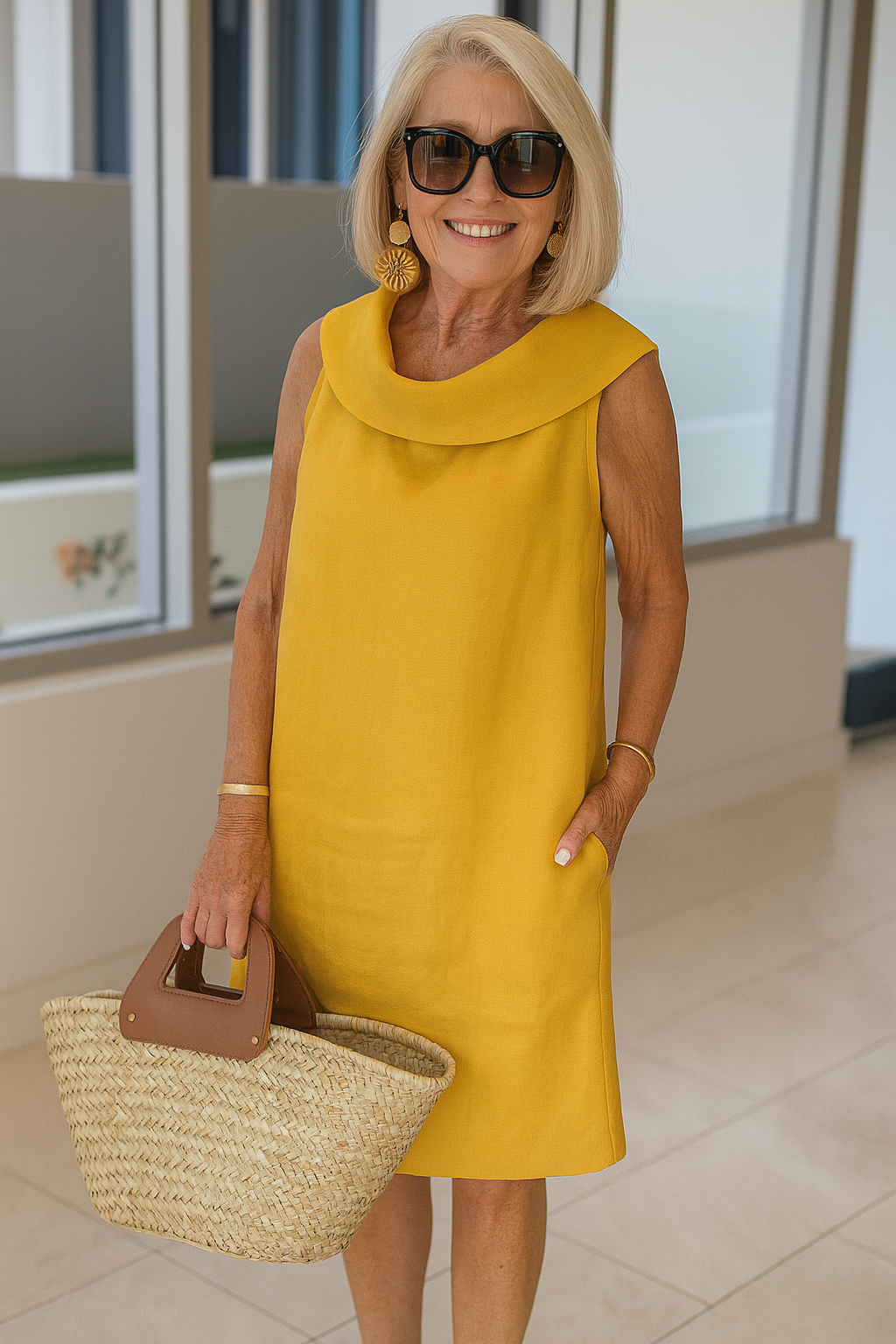 Greer – Draped Neck Shift Dress
