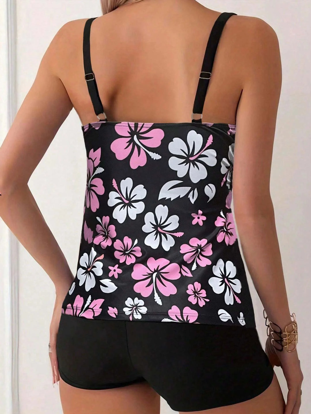 DAISY | U-Neck Sleeveless Printed Tankini