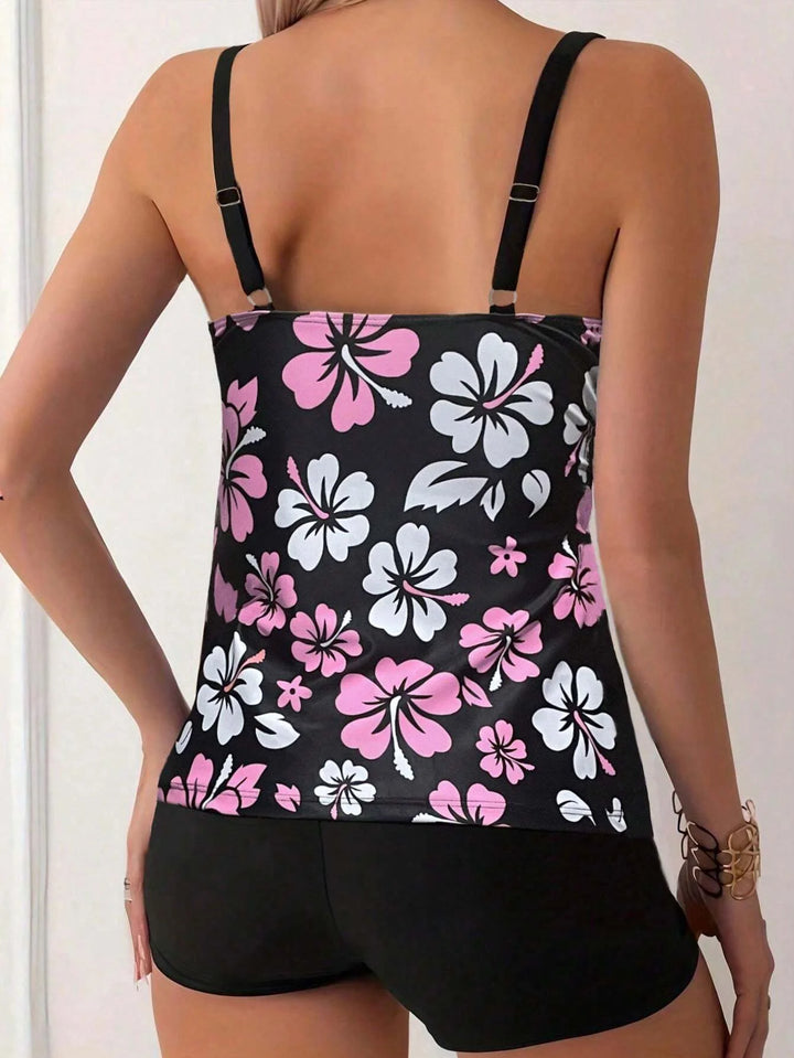 DAISY | U-Neck Sleeveless Printed Tankini