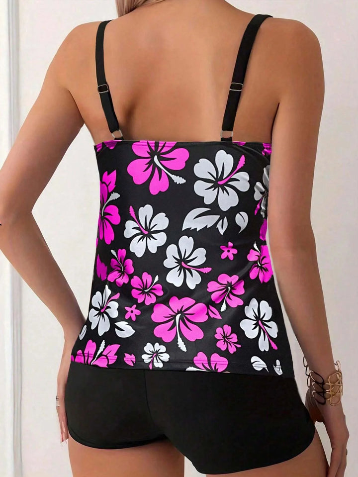 DAISY | U-Neck Sleeveless Printed Tankini