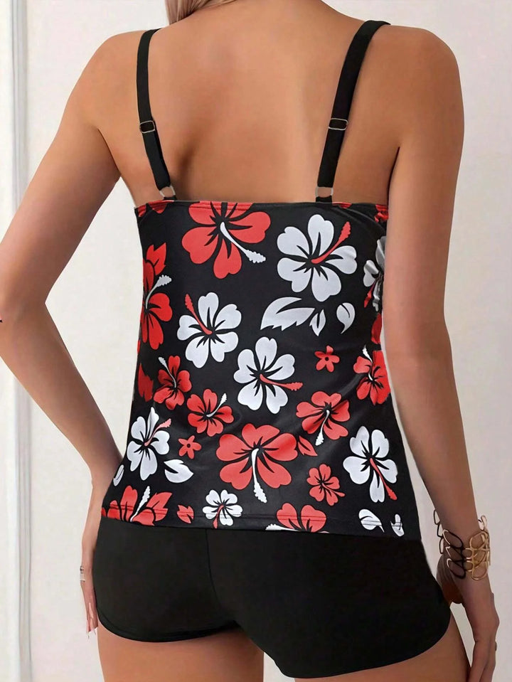 DAISY | U-Neck Sleeveless Printed Tankini