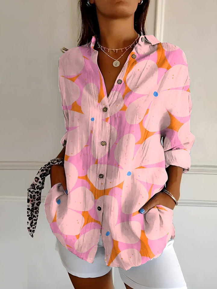 WILLOW | FLOWING BUTTON-UP BLOUSE WITH ELEGANT TUMMY COVERAGE