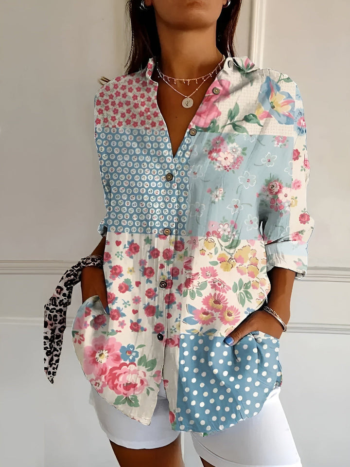 WILLOW | FLOWING BUTTON-UP BLOUSE WITH ELEGANT TUMMY COVERAGE