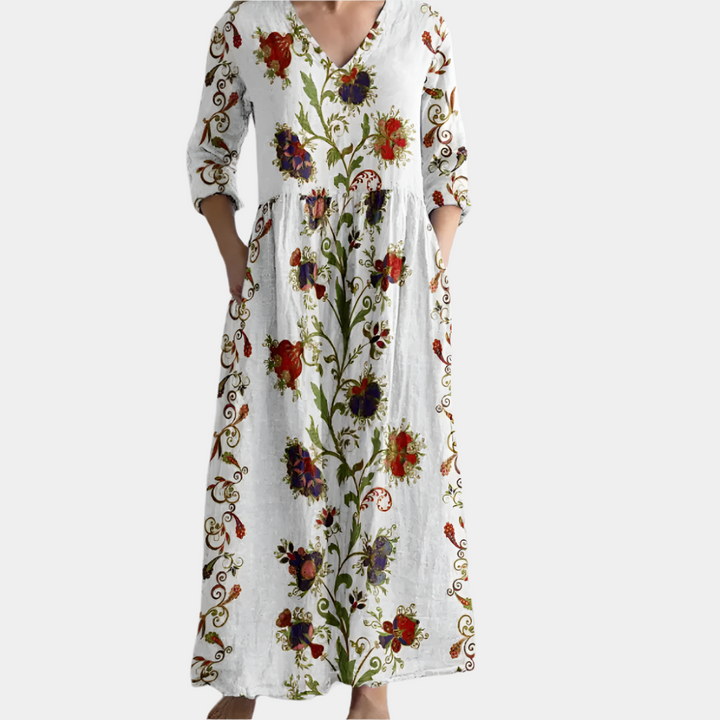 Evangeline - Ornate Bloom Tummy Coverage Dress