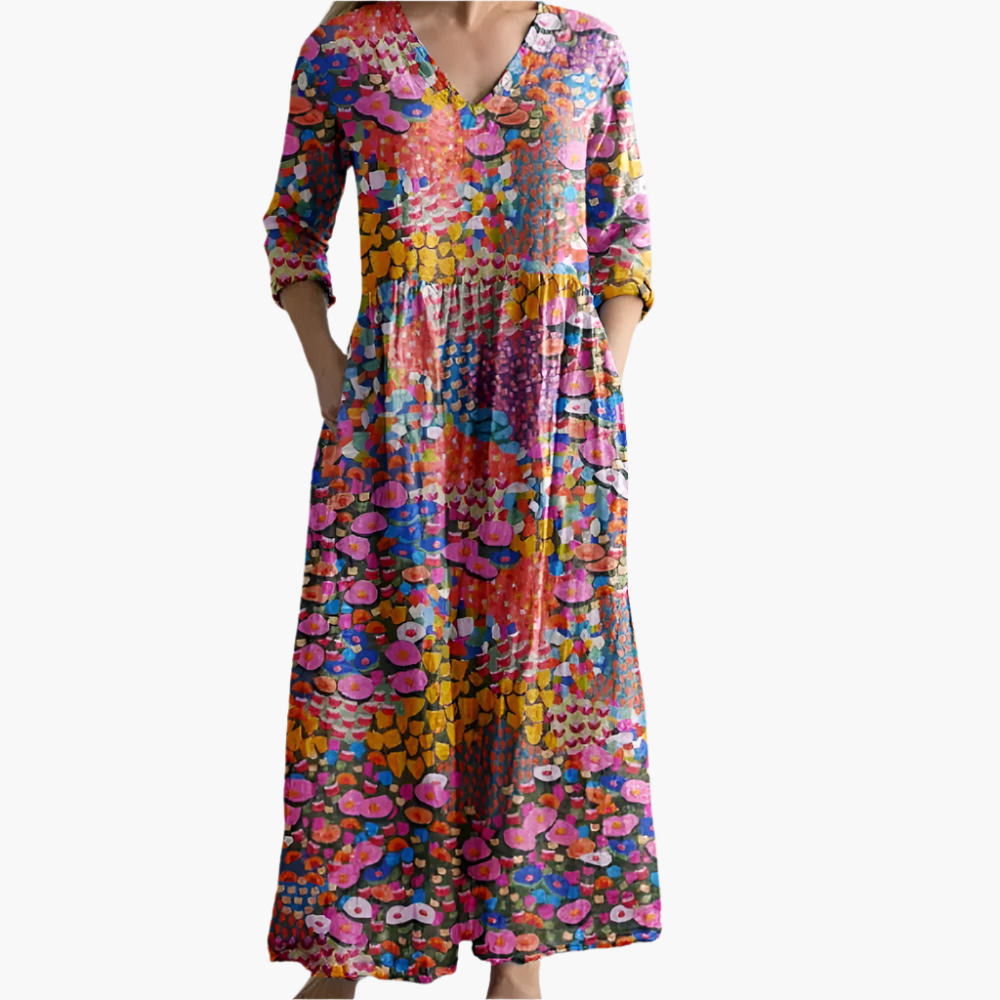 Juliet - Rainbow Mosaic Tummy Coverage Dress