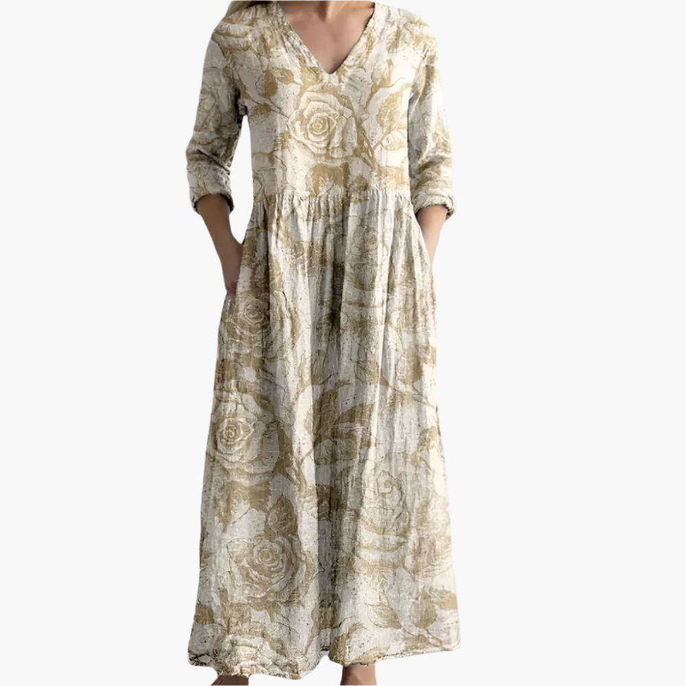 Lustrous - Golden Bloom Tummy Coverage Dress